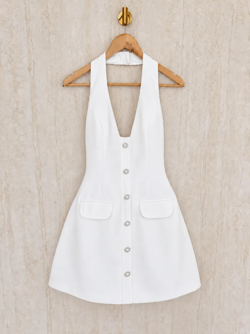 Pearl Muse Halter Mini Dress