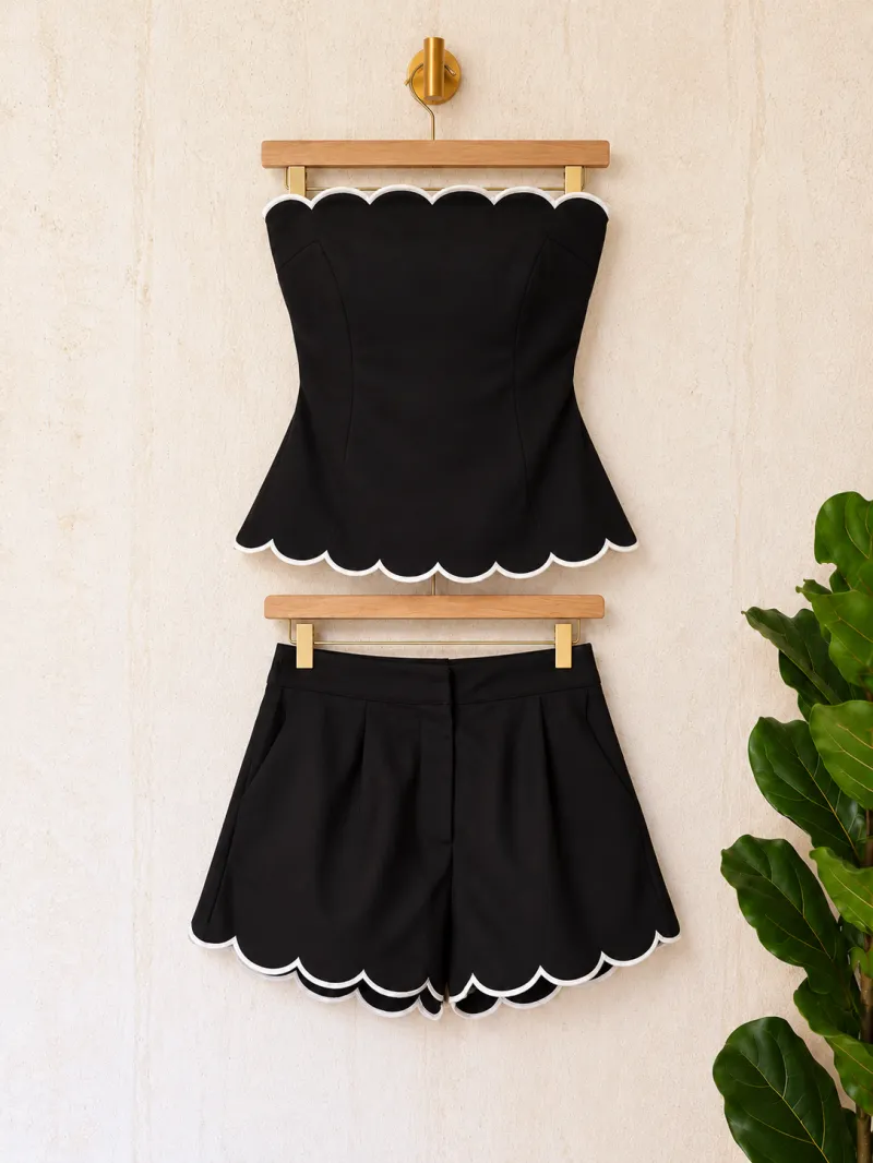 Noelle Black Scallop Set