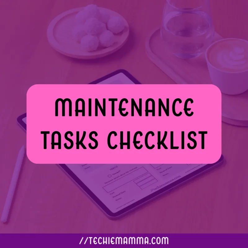 Maintenance Tasks Checklist