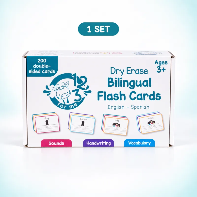 Dry Erase Spanish Flash Cards for Children