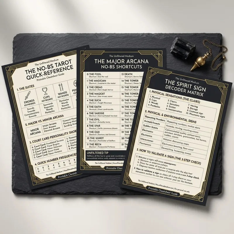 The No-BS Tarot & Sign Decoder Cheatsheet
