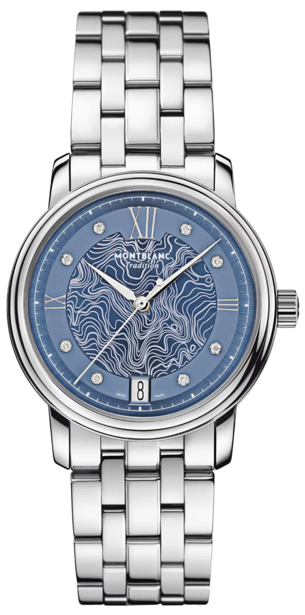 Montblanc Tradition Auto Date Blue Diamond Dial