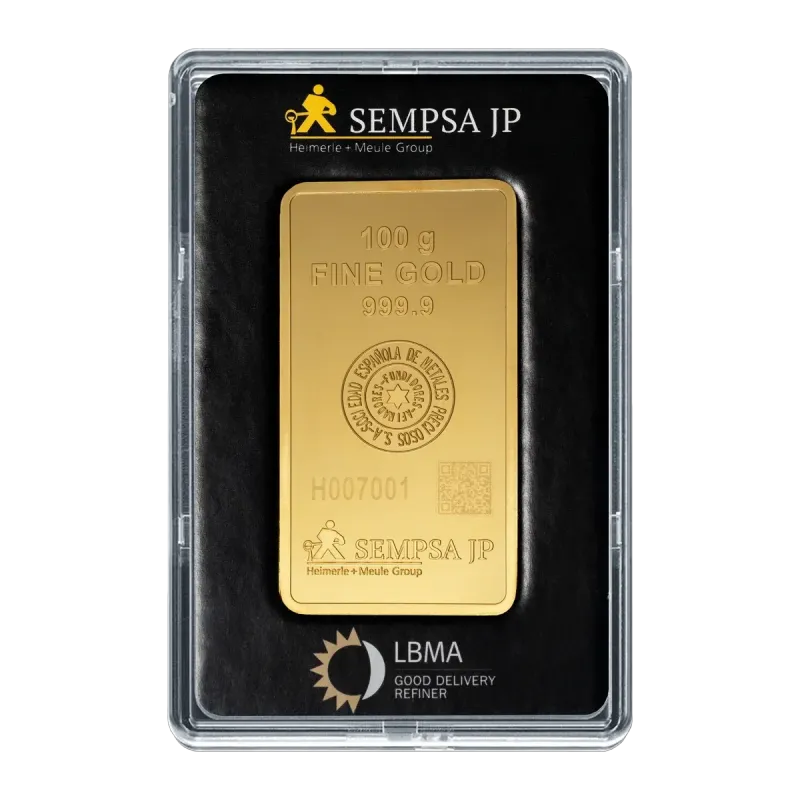 Lingote de oro SEMPSA 100 g | 999,9 | LBMA