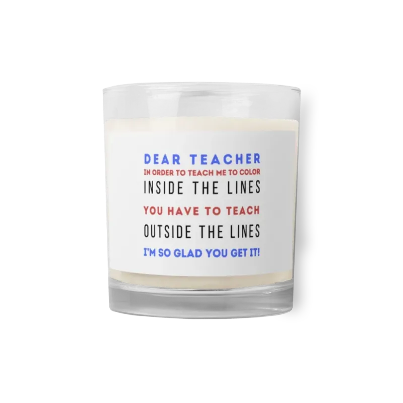 "Dear Teacher, Au-some" Glass jar soy wax candle