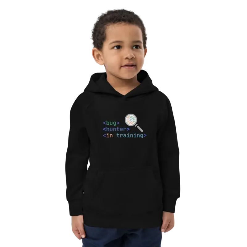 "Bug Hunter in Training" Kids eco hoodie
