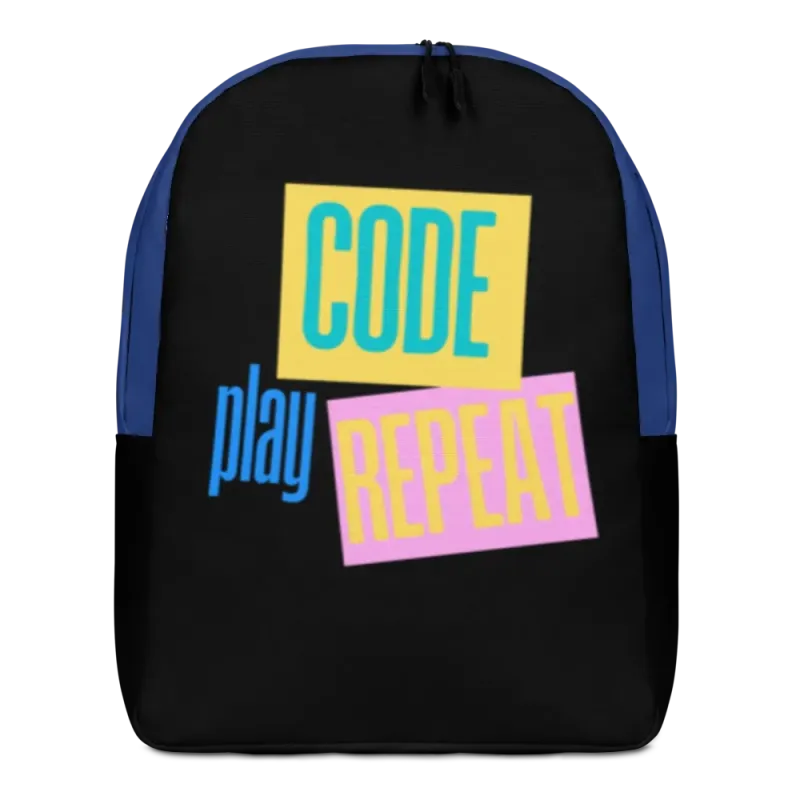 "Code Play Repeat" Minimalist Backpack