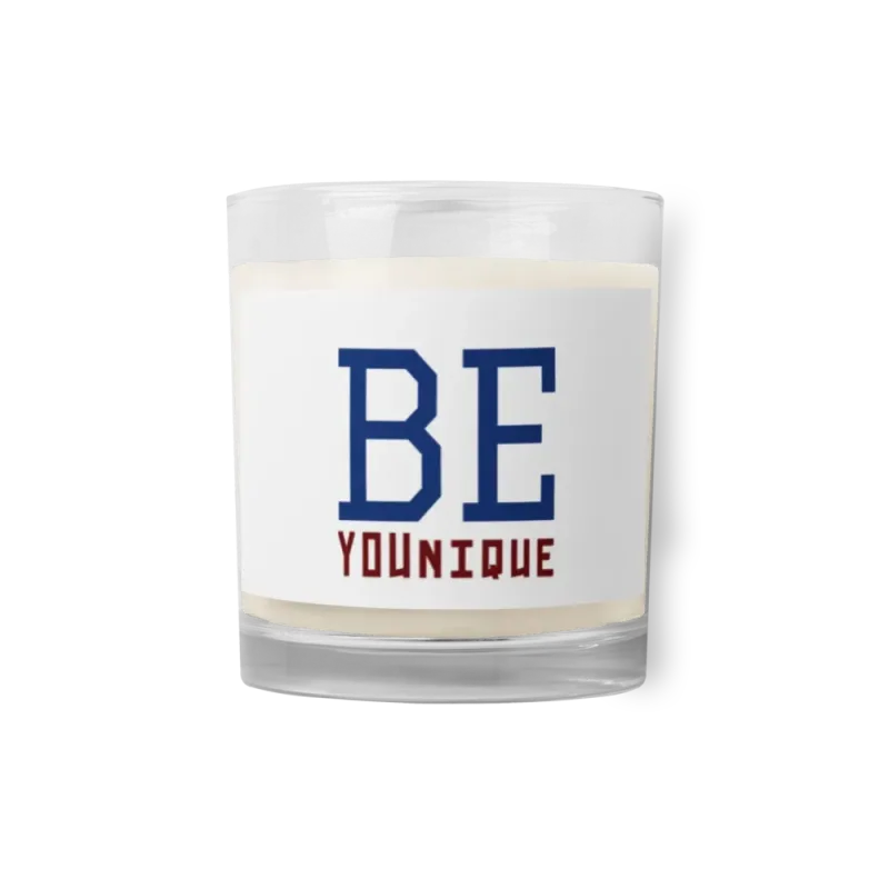 "Be Younique" Glass jar soy wax candle