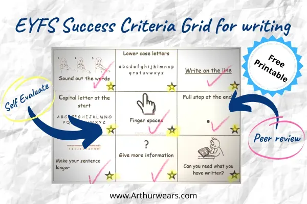 EYFS Success Criteria Grid for Writing