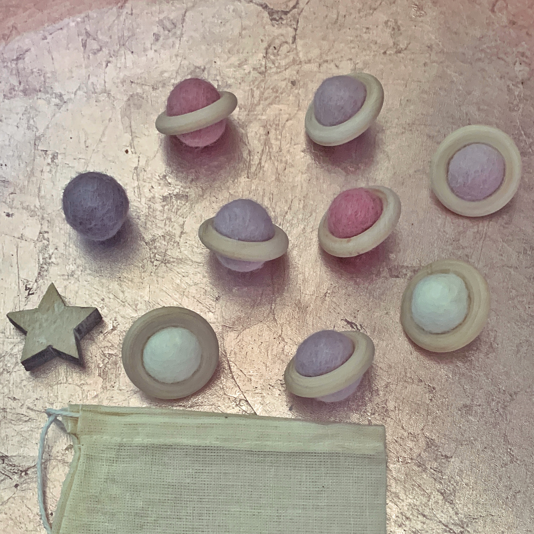 Pastel Felt Ball Planets
