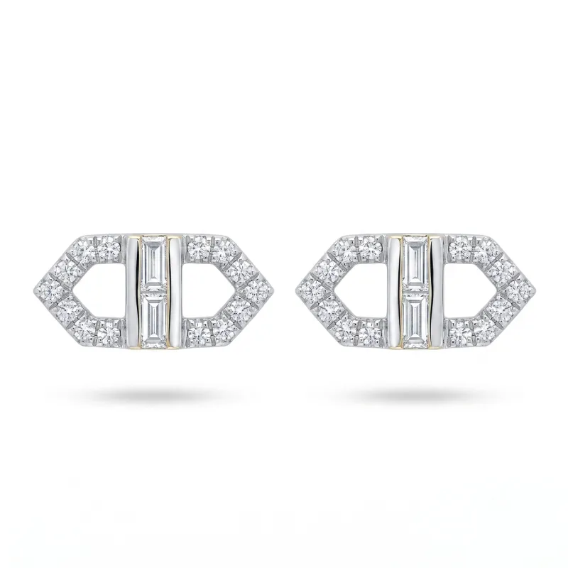 14K White Gold Diamond  Studs