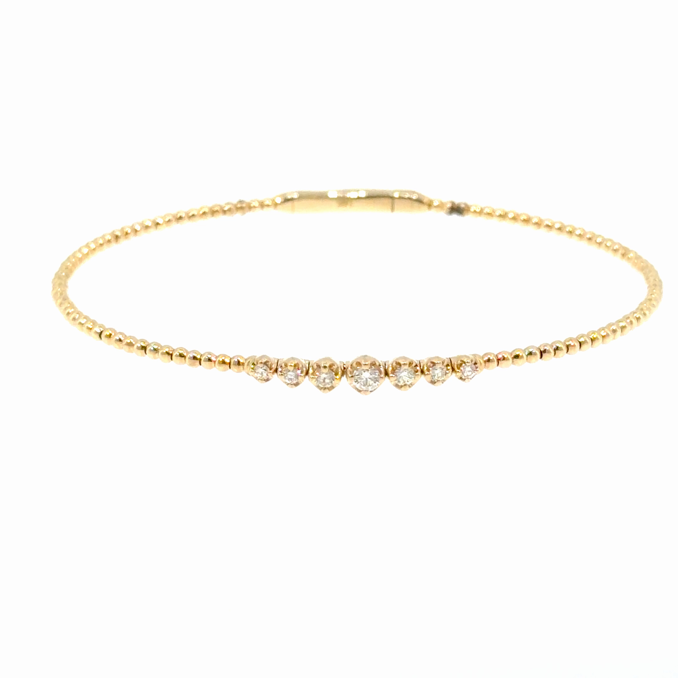 14K Yellow Gold Graduated Diamond Flexi Bangle 