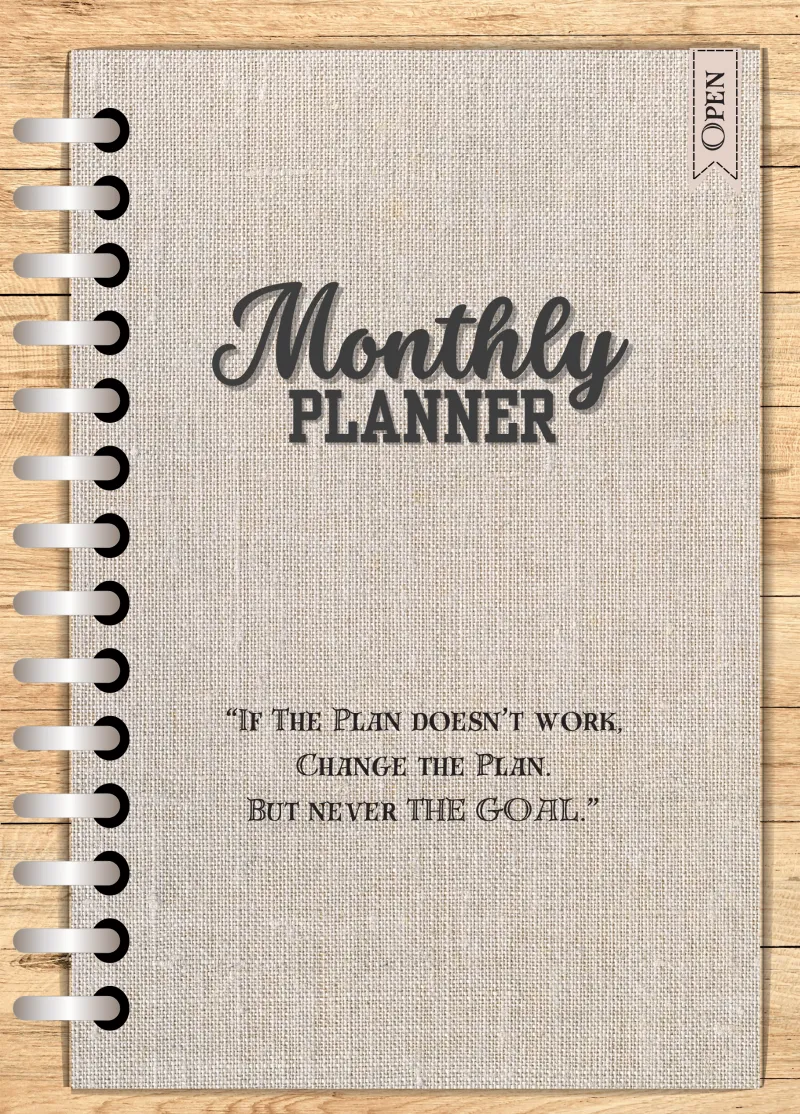 Undated Monthly Planner – Digital Planner PDF for GoodNotes and Notability