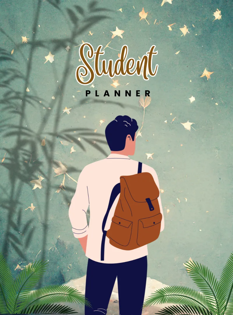 Aesthetic Student Planner for Boys – Digital and Printable PDF with Stickers