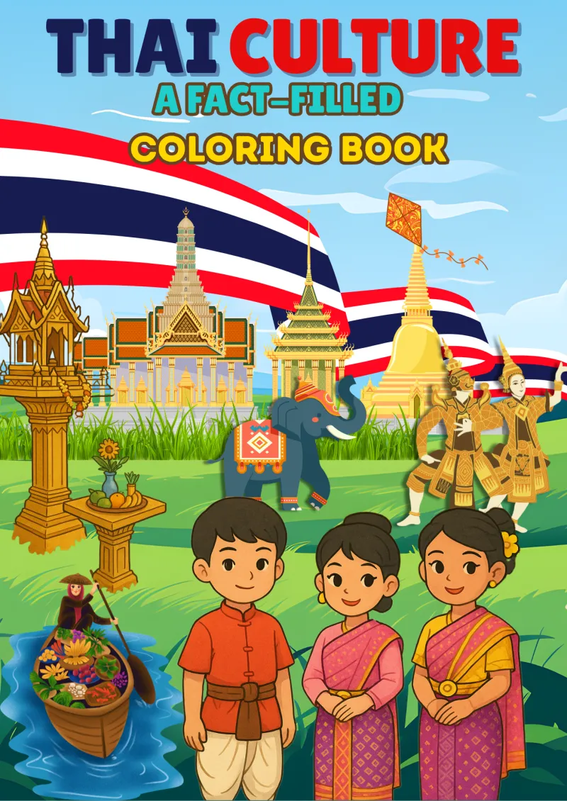 Thai Culture Coloring Book for Kids – Printable Thailand Activity Pages