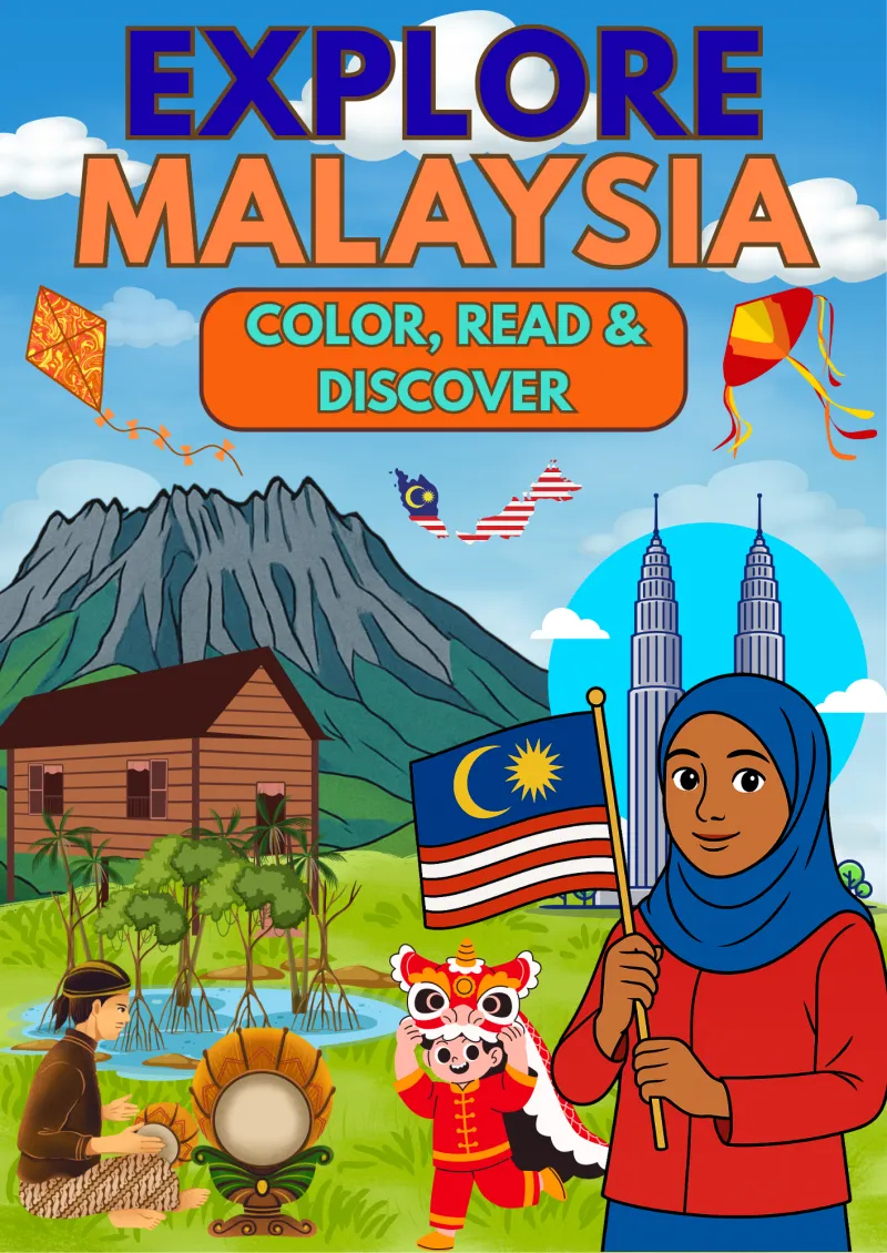 Malaysian Culture Coloring Book for Kids – Printable Malaysia Activity Pages