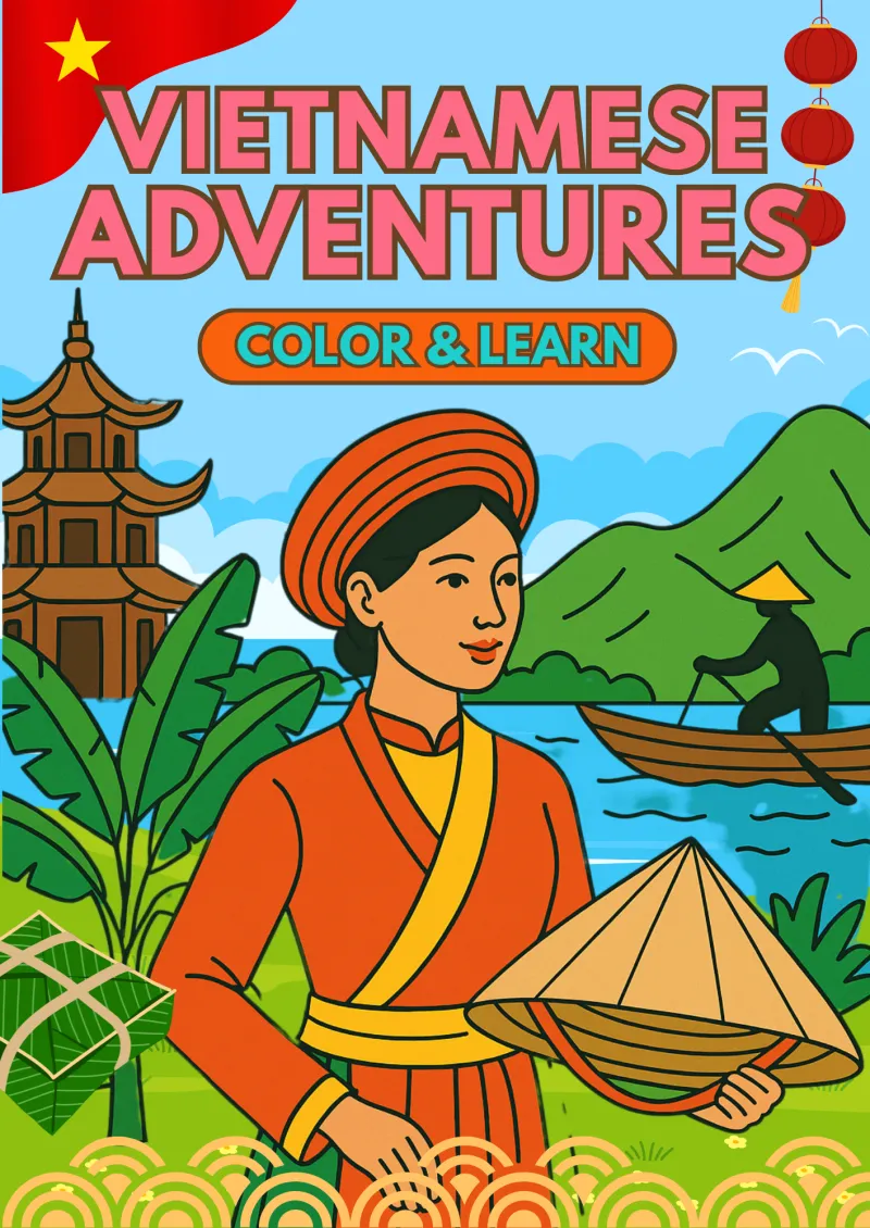 Vietnamese Culture Coloring Book for Kids – Printable Vietnam Activity Pages