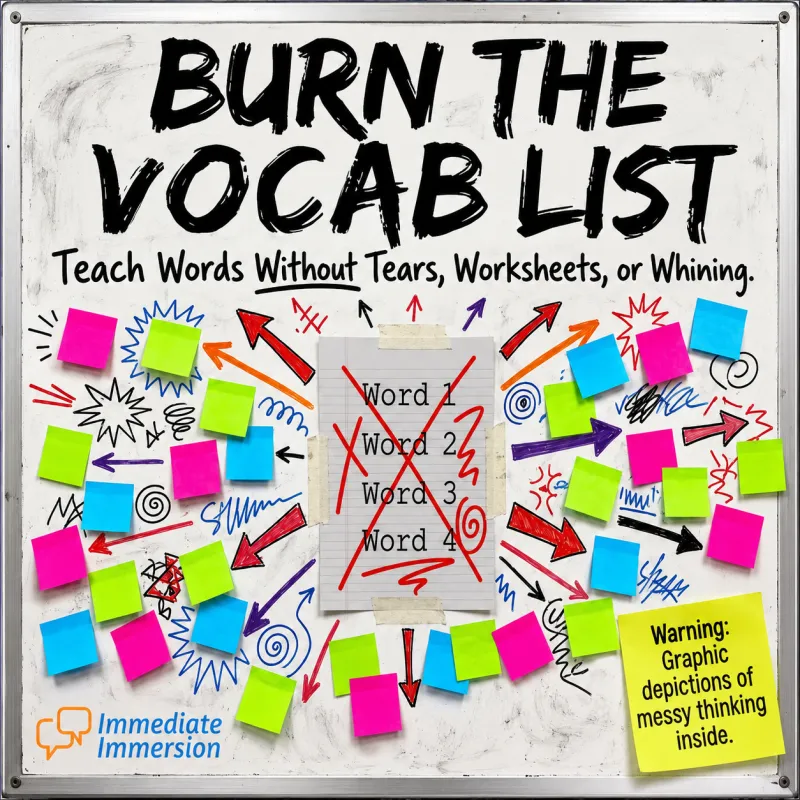 Burn the Vocab List: Teach Words Without Tears, Worksheets, or Whining