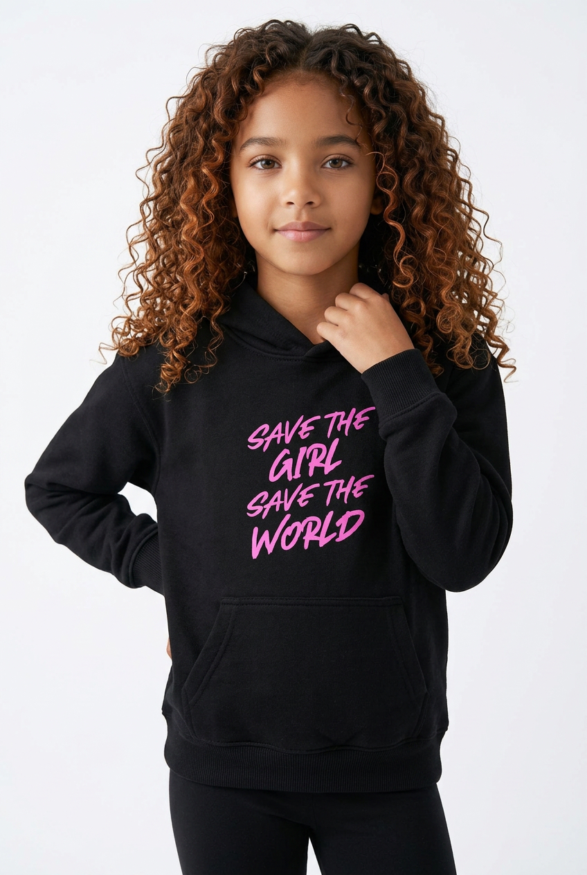 "Save the Girl Save the World" Actual Girl Hoodie - for Girls