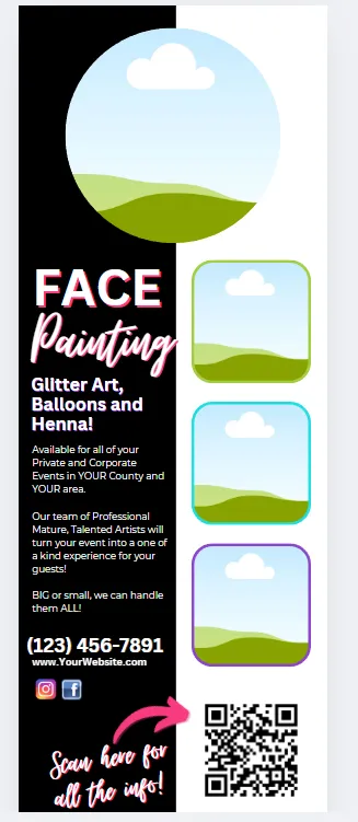 Black and White Retractable Banner Canva Template