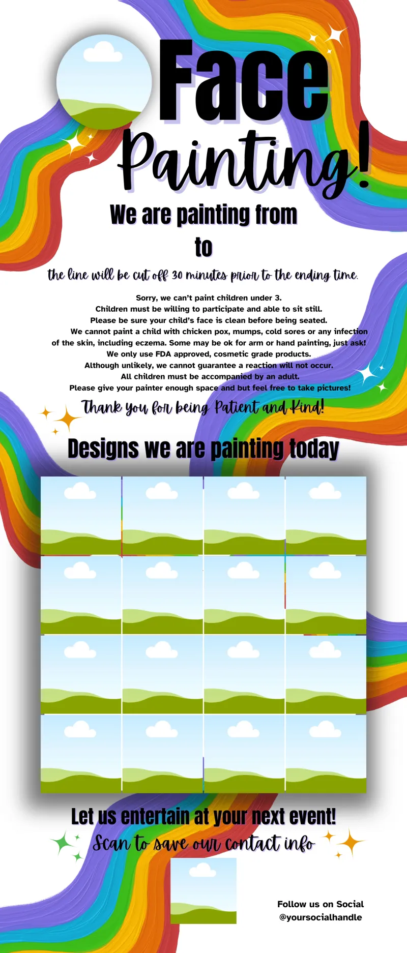 Rainbow Retractable Banner Canva Template