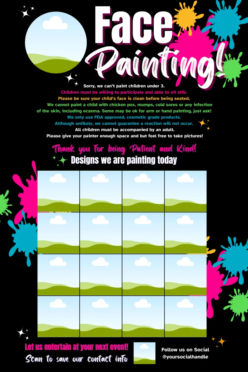 Paint Splatter 24"x36" Poster Canva Template