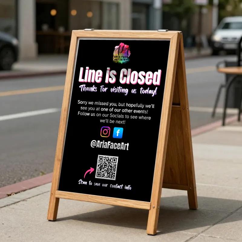 Line Closed Sign 24"x36" Canva Template