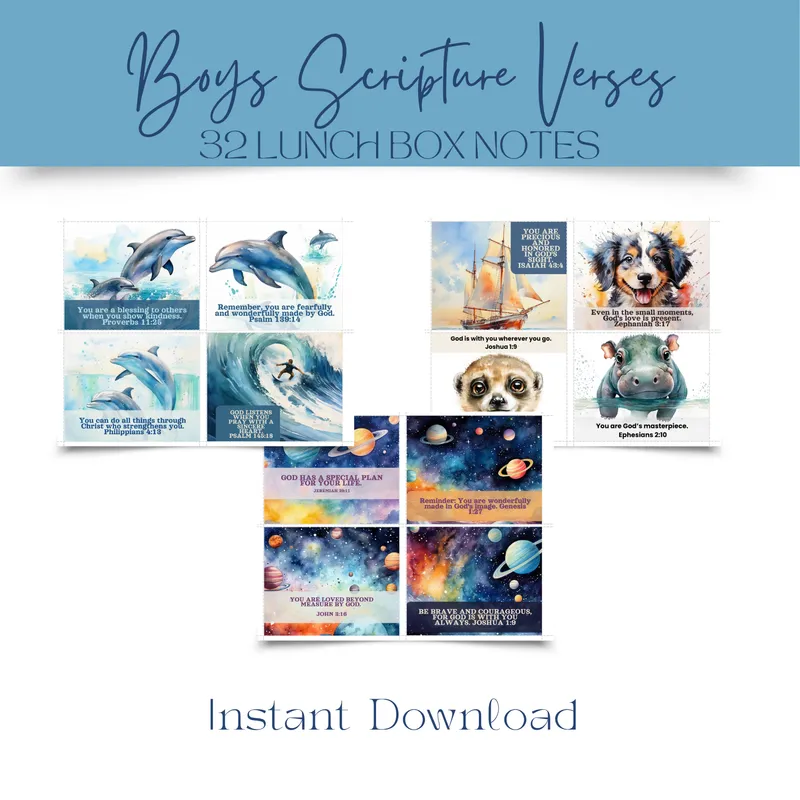 32 Printable Bible Verse Cards for Boys