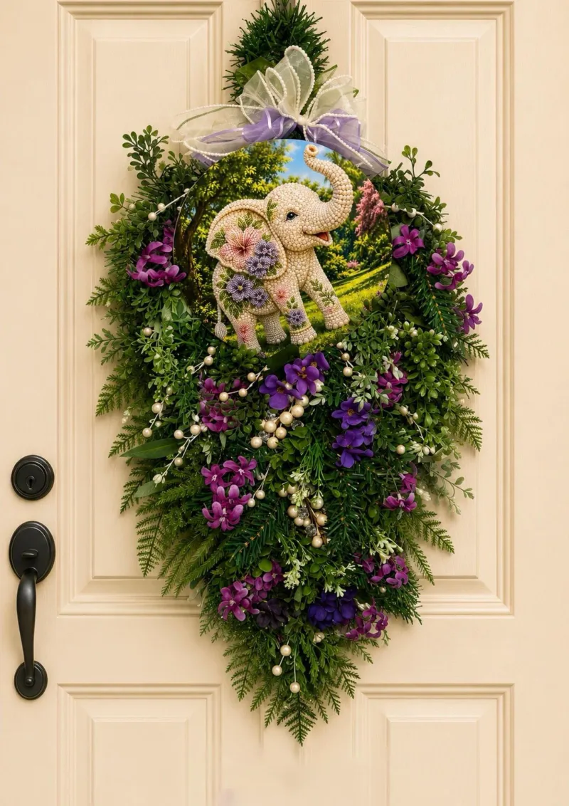 Violet Pearl Elephant Swag