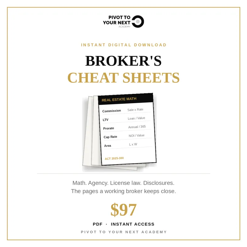 Broker's Cheat Sheets — $97 (Digital Download)
