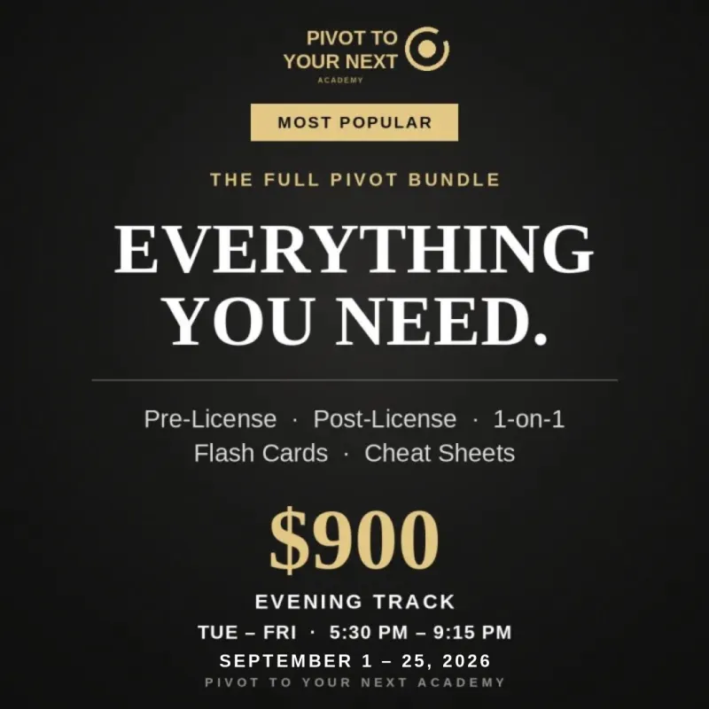 The Full Pivot Bundle — EVENING (September 1-25) — $900 Tu-Fr, 5:30 PM – 9:15 PM