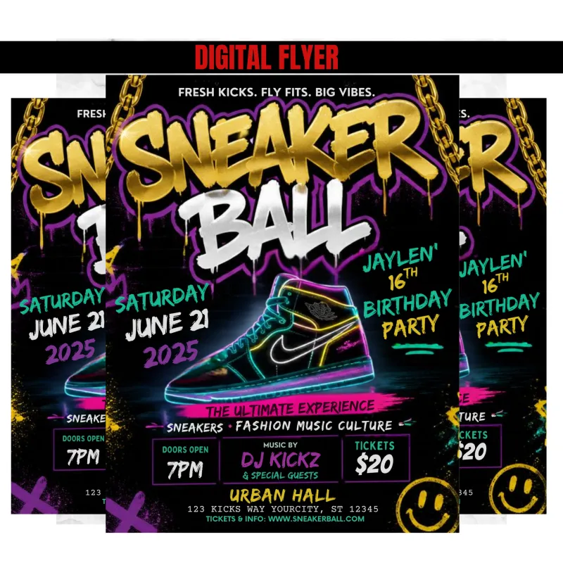  Sneaker Ball MAGAZINE COVER BIRTHDAY DINNER/PARTY