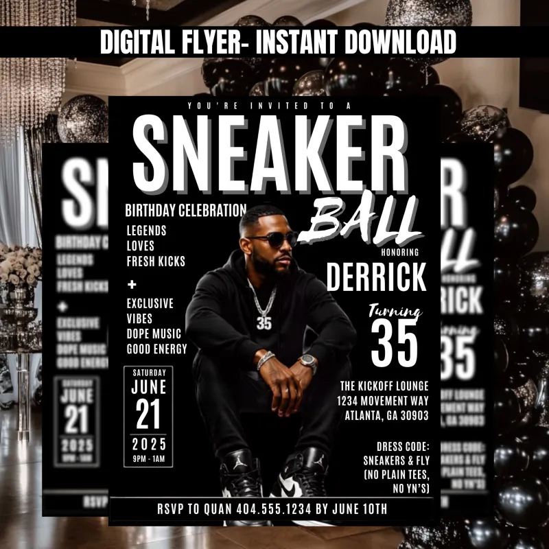  Magazine Cover Birthday Invitation, Male Party Invitation Flyer,  RSVP |Digital  Invitation, Editable Template