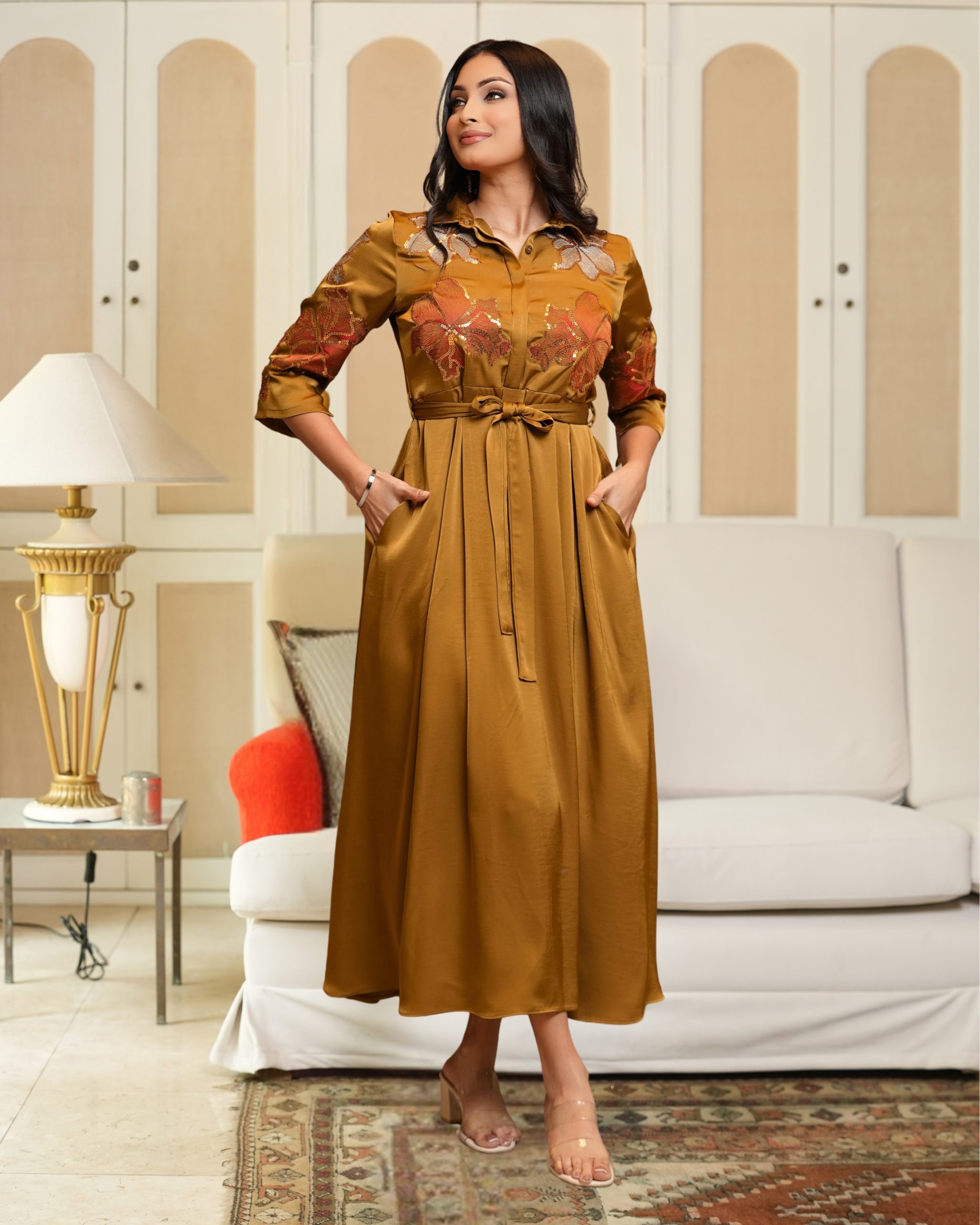 Sequin Embroidery Detailed Maxi Dress