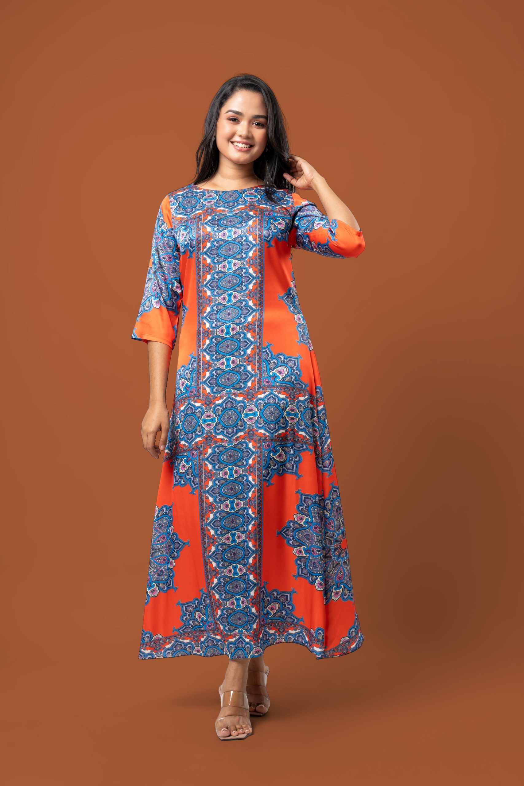 Geometric Embroidery Detail Short Dress