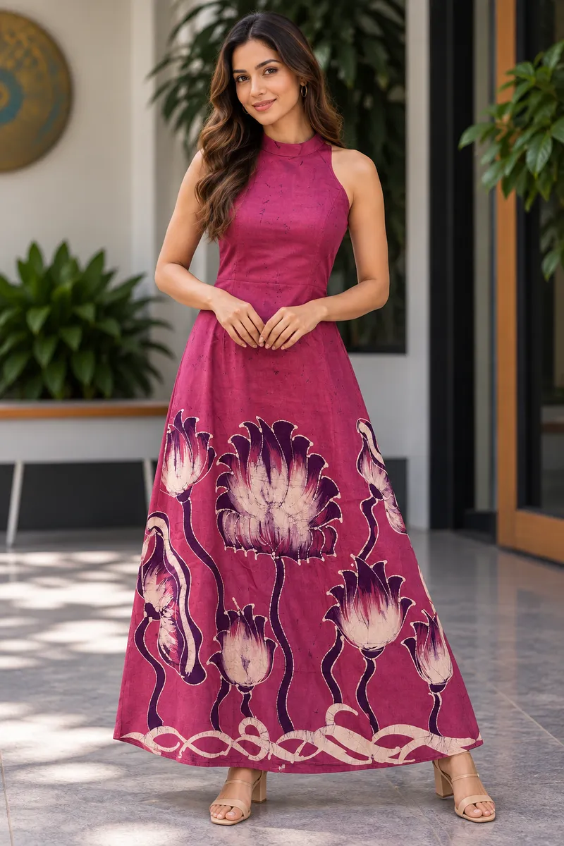 Floral Pattern Batik Dress 