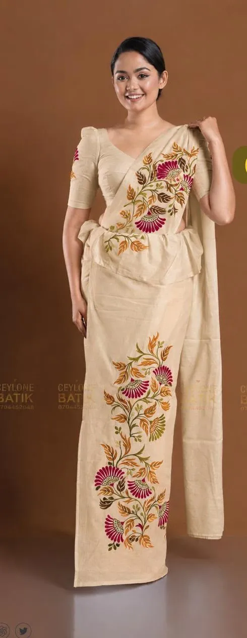 Elegant Sri Lankan Embroidery Saree