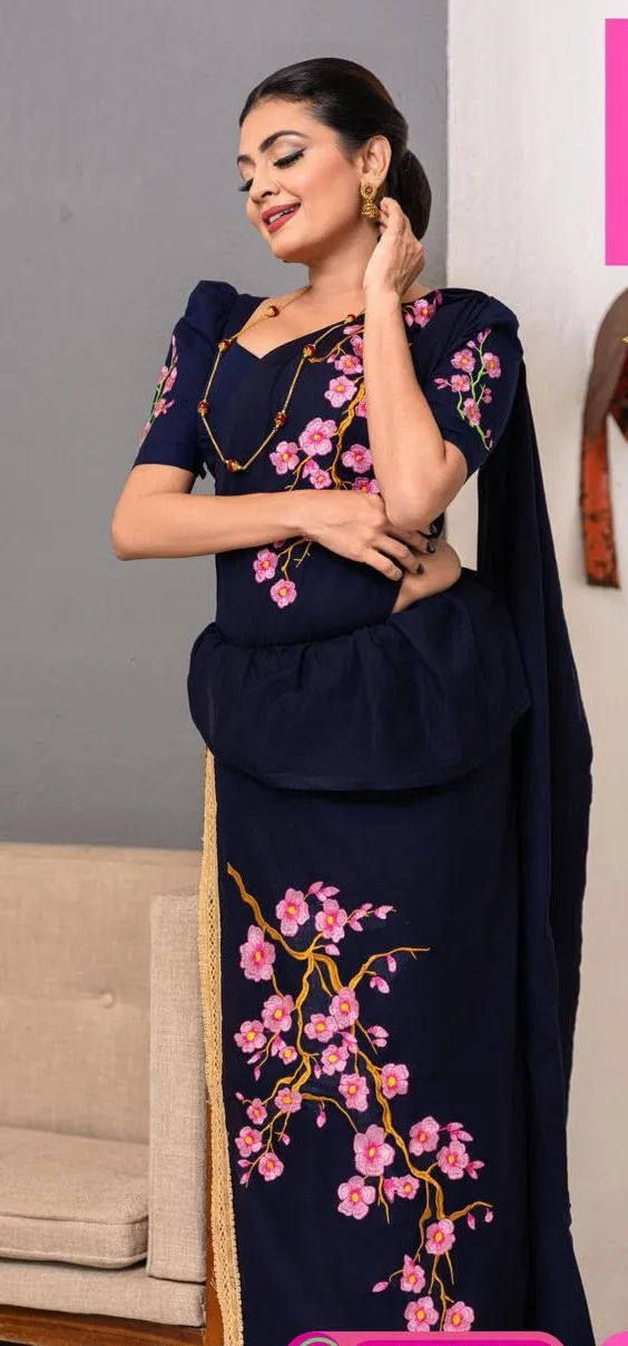 Elegant Sri Lankan Embroidery Saree