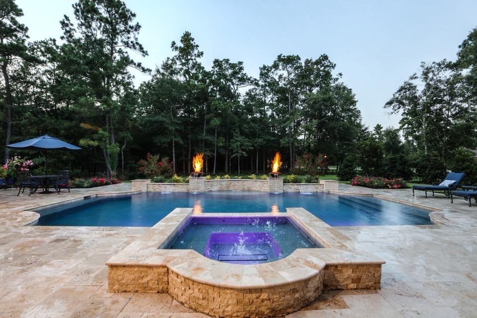 Fire bowls at dusk