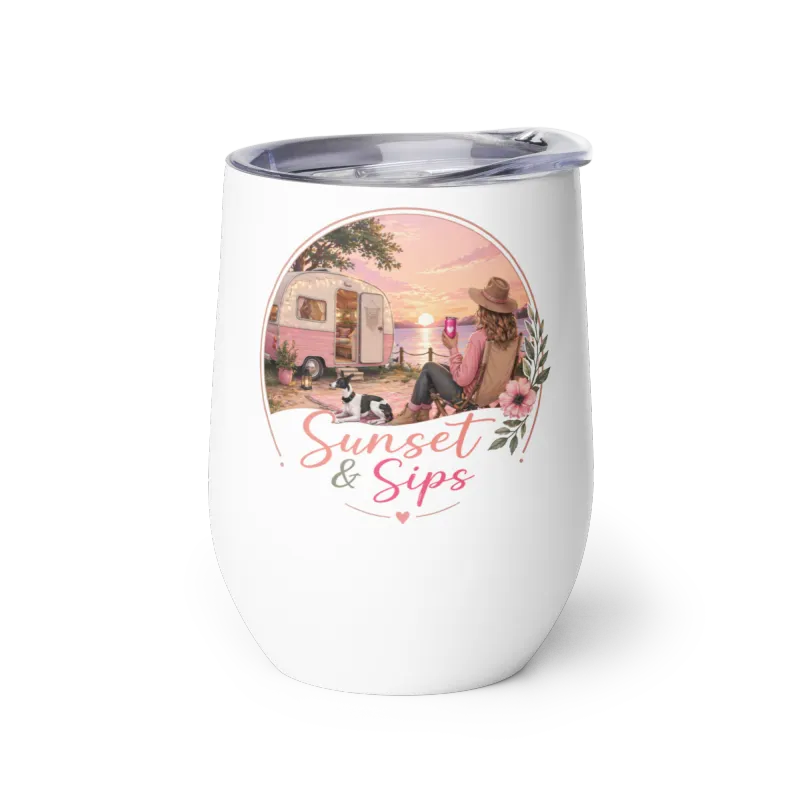 Sunset & Sips Wine tumbler