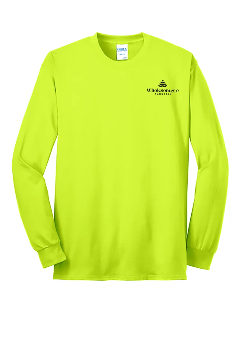 Port & Company Long Sleeve Core Blend Tee - Safety Green