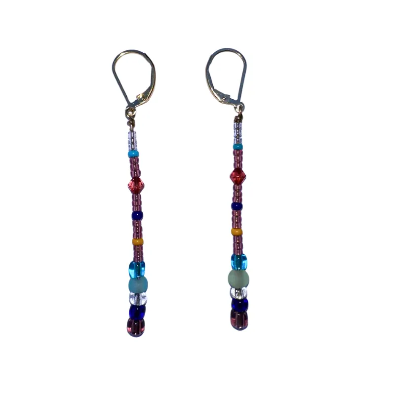 Sunrise Palette Beaded Drop Earrings