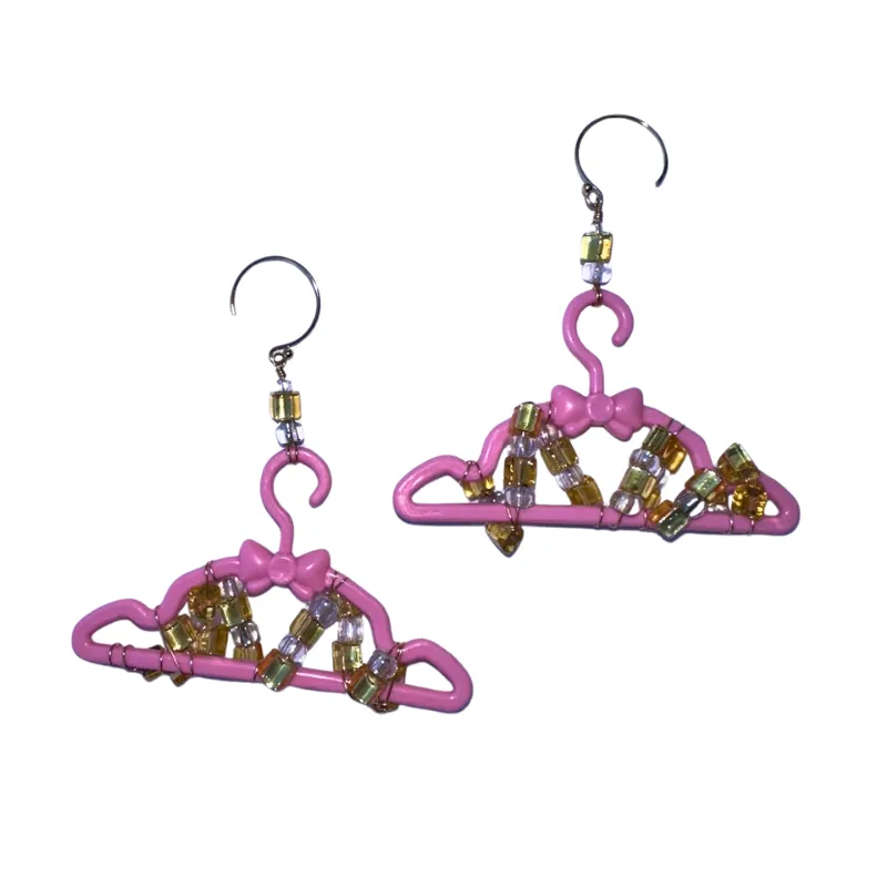 Pink Atelier Beaded Mini Hanger Earrings