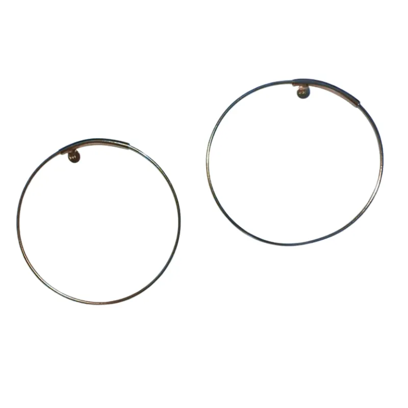 Line Art 4 Inch Dot Hoop Earrings