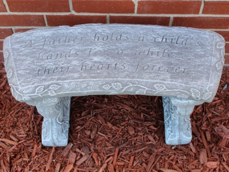 "A Father Holds a Child's Hands" Memorial Garden Bench