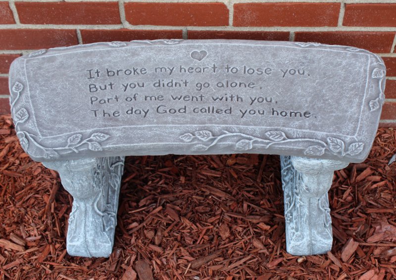 "It Broke My Heart" Memorial Garden Bench