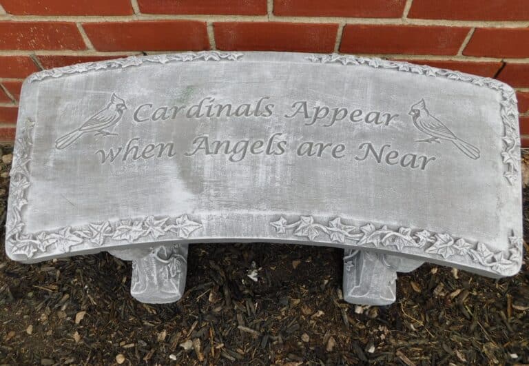 "Cardinals Appear When Angels Are Near" Memorial Garden Bench