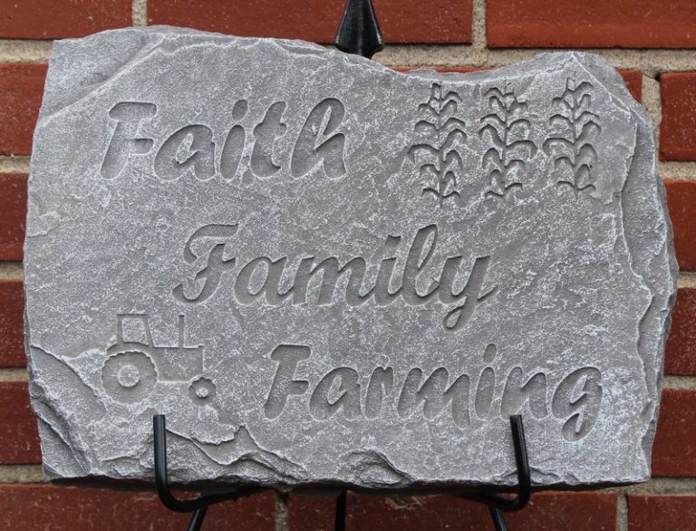 "Faith, Family, Farming" Memory Stone