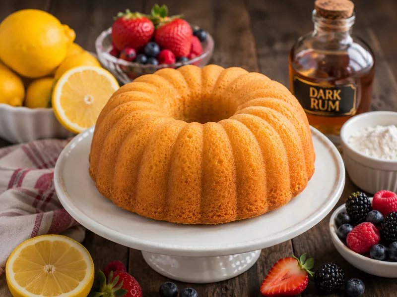 Lemon Blueberry Rum Cake