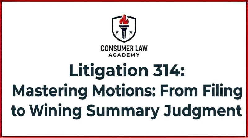 Litigation 314: Mastering Motions: From Filing to Winning Summary Judgment