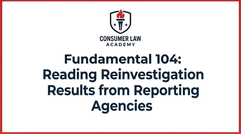 Fundamental 104: Reading Reinvestigation Results from Reporting Agencies